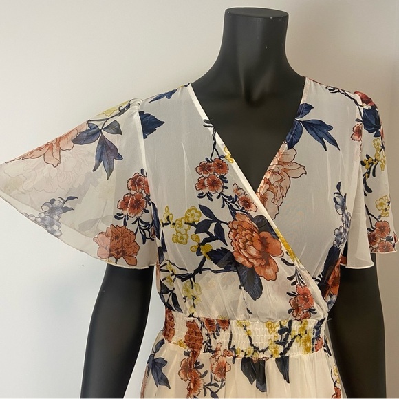 Kate and lily floral crisscross lightweight midi dress 12 - Picture 5 of 8